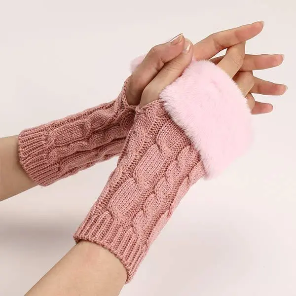 Women'S Fingerless Wool Warm Gloves 47187161C