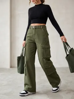 Rugged Multi Pocket Design Women's Multi Pocket Cargo Pants