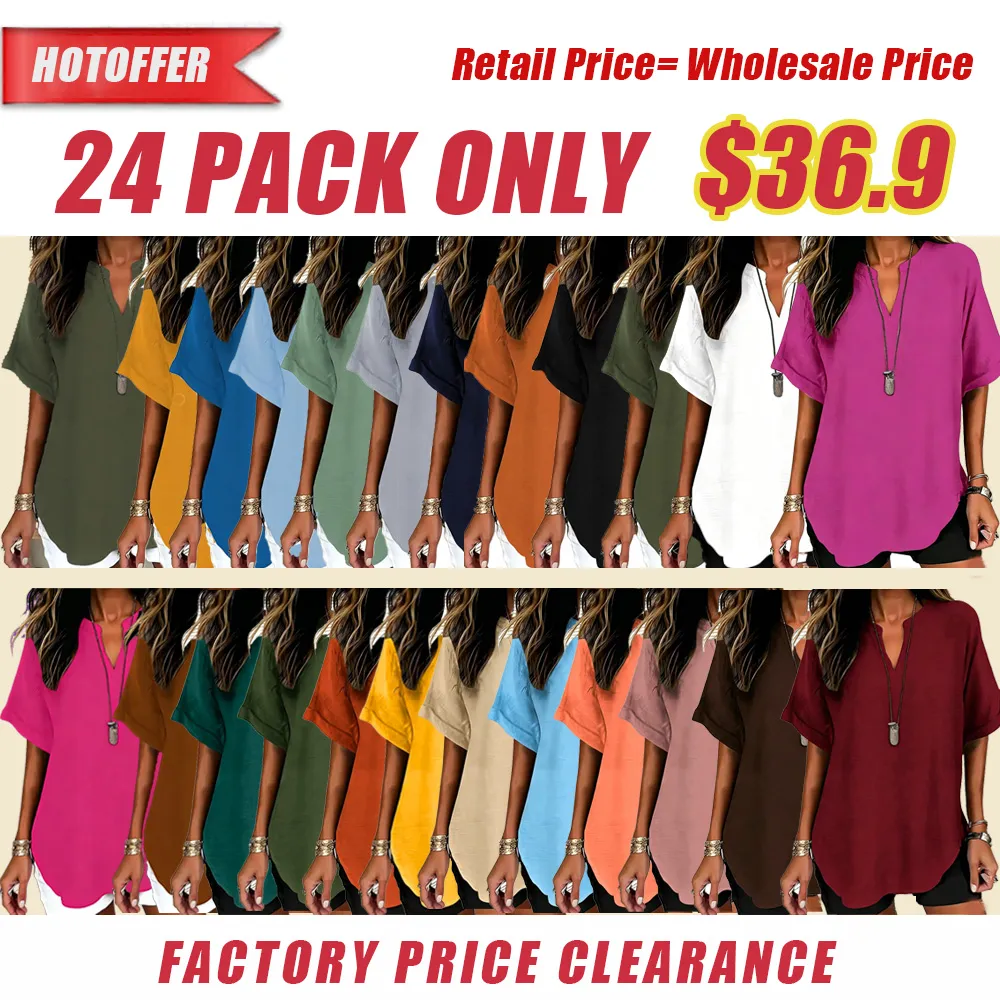 Women's Solid Color Short-Sleeve Shirt