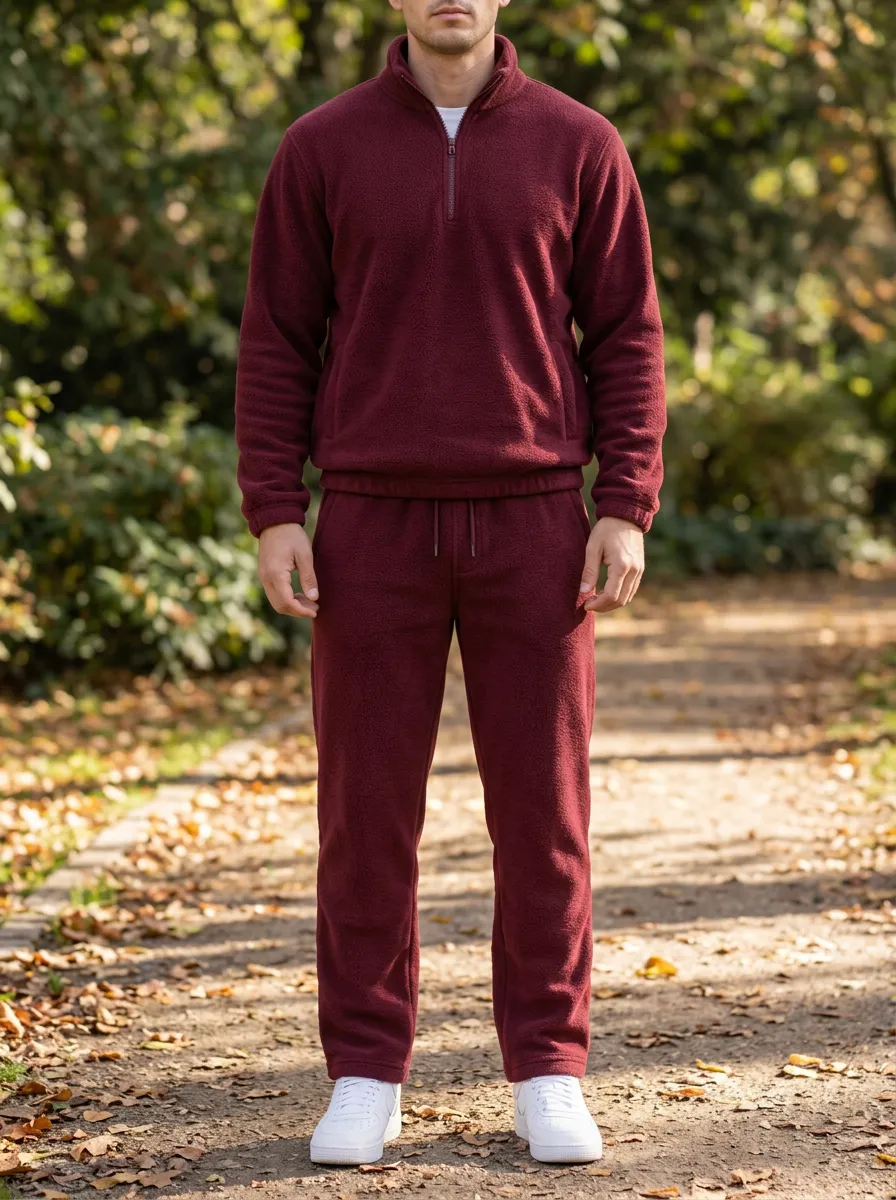 Men's Everyday Quarter-Zip Fleece Pullover with Joggers Outfit