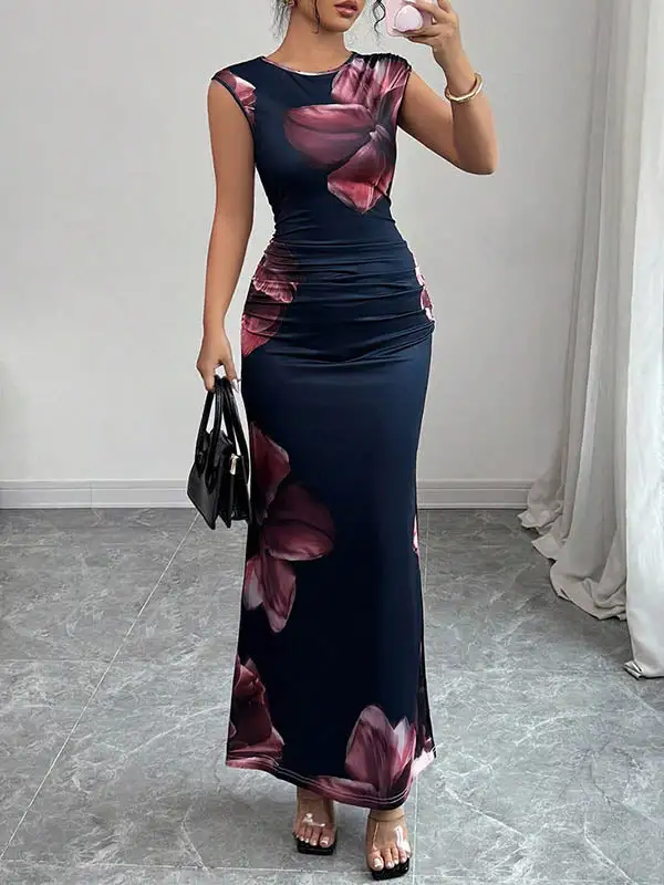 Sleeveless Neck Maxi Dress