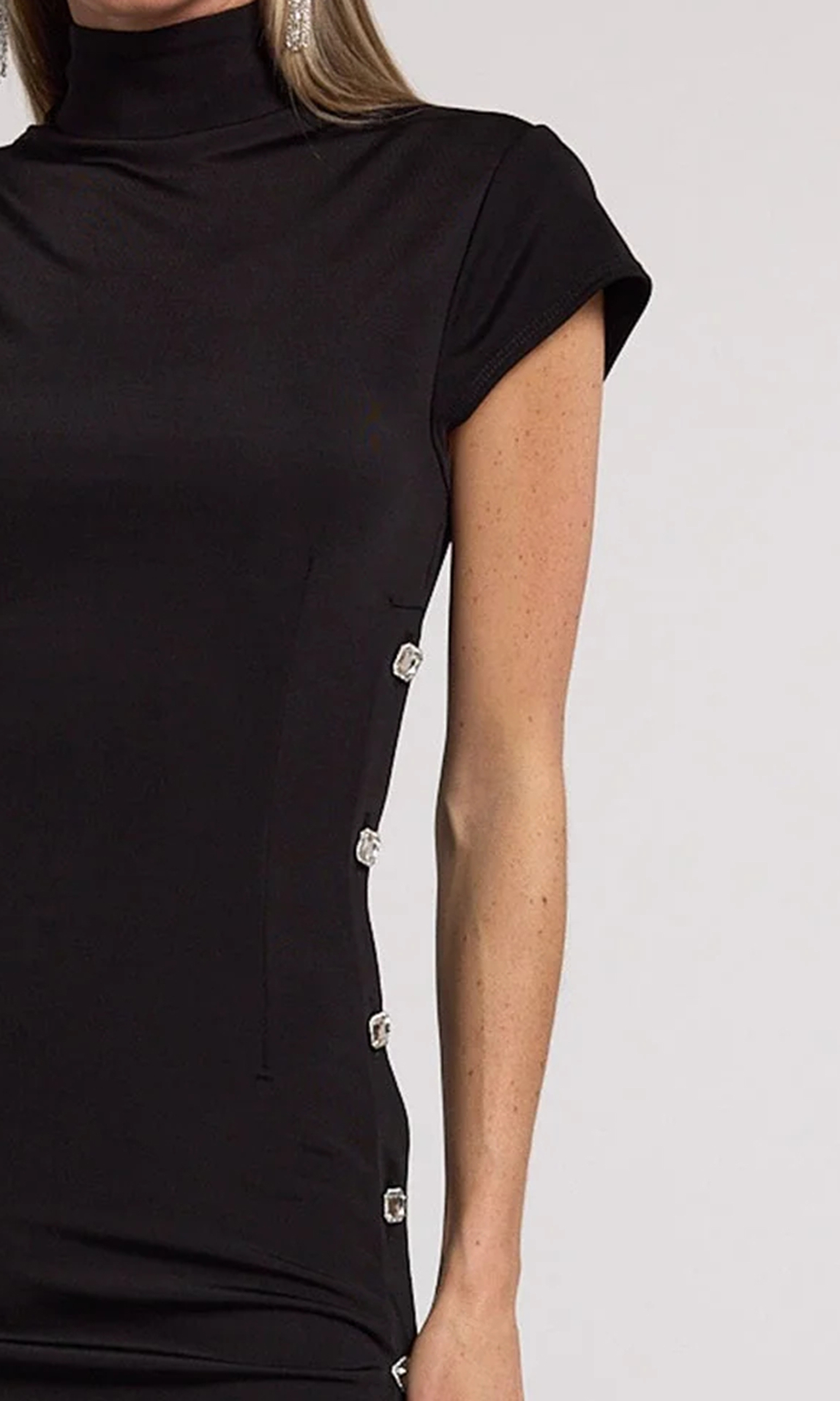 Black Chinese Mid-Length Dress