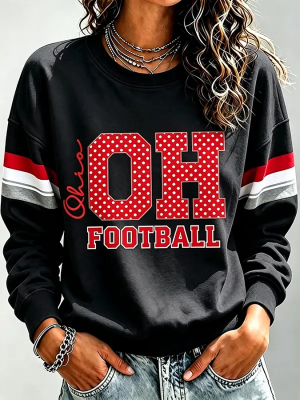 Ladies' Rugby Printed Round Neck T-Shirt
