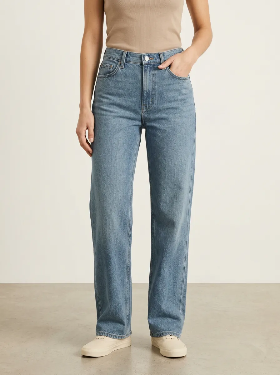 Easy-Layer High-Rise Straight-Leg Denim Jeans