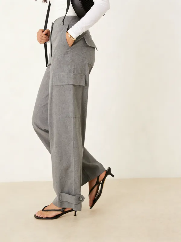Trendy Cargo Wide-Leg Pants