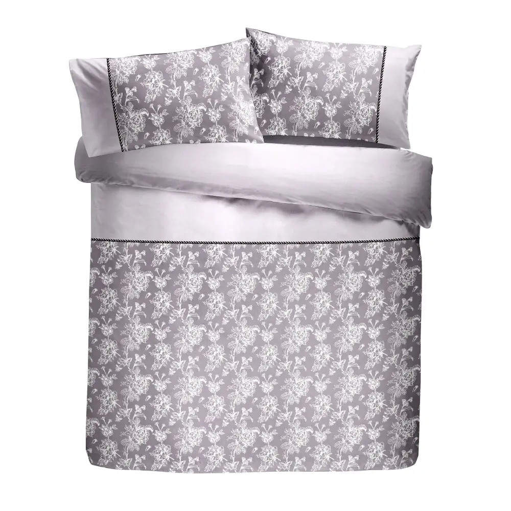 Refined Bedroom Woven Floral Cotton Duvet Cover Set