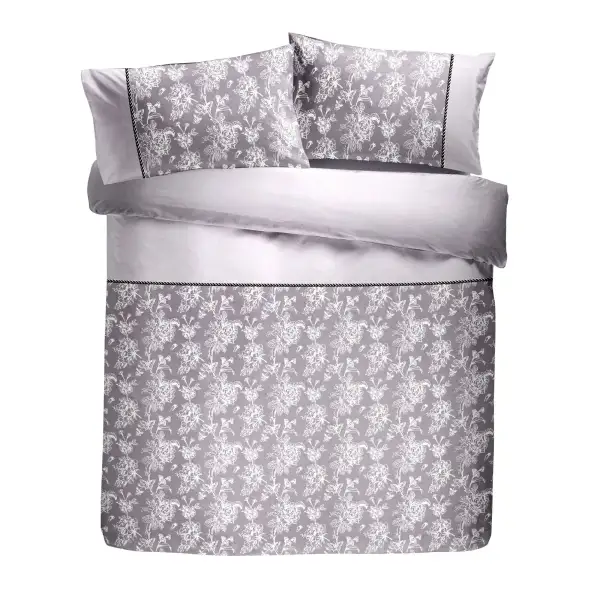 Refined Bedroom Woven Floral Cotton Duvet Cover Set