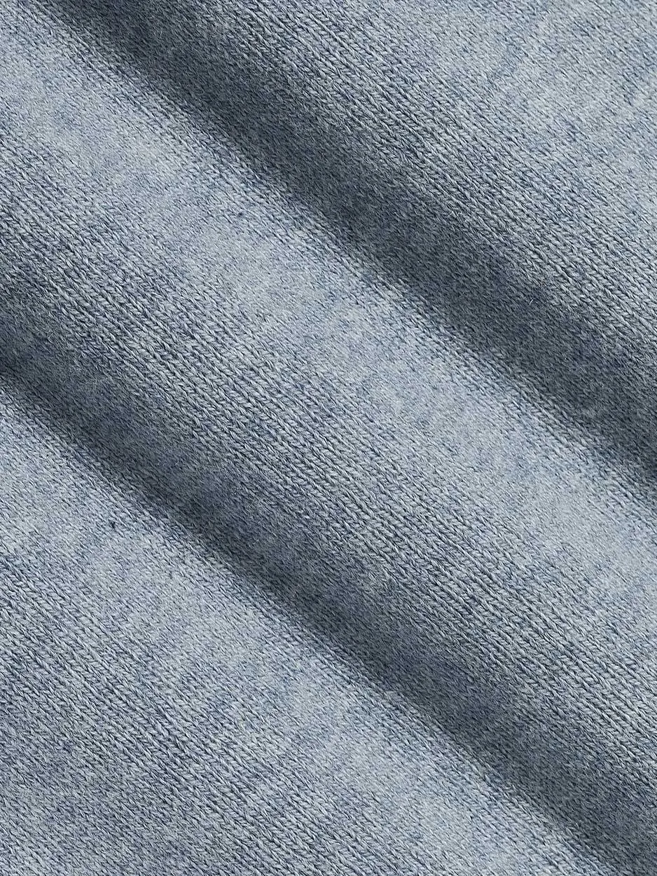 Silky Blue Long-Sleeve Crew-Neck Sweater