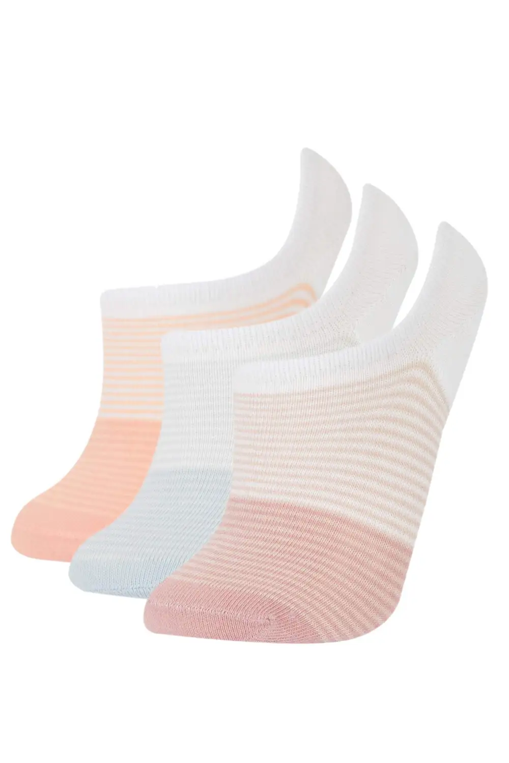 Three Pairs Of Striped Ankle Socks