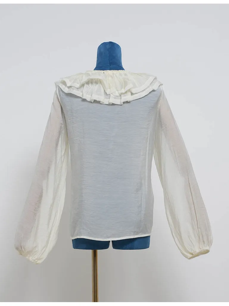 Boho Tiered Ruffle V Neck Front Blouse