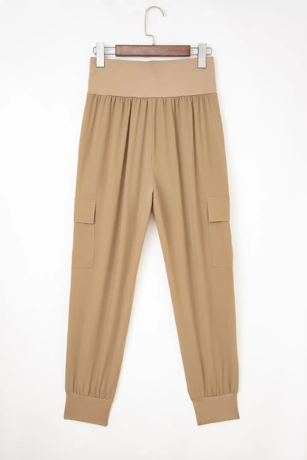 Refined High-Waist Slim-Fit Elastic-Waist Pocketed Cargo Jogger Pants