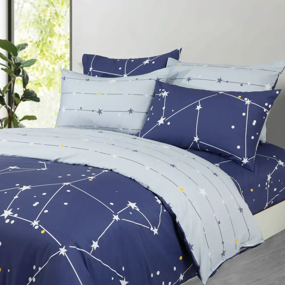 Clean-Lined Cotton Printed Coordinated Bedding Collection