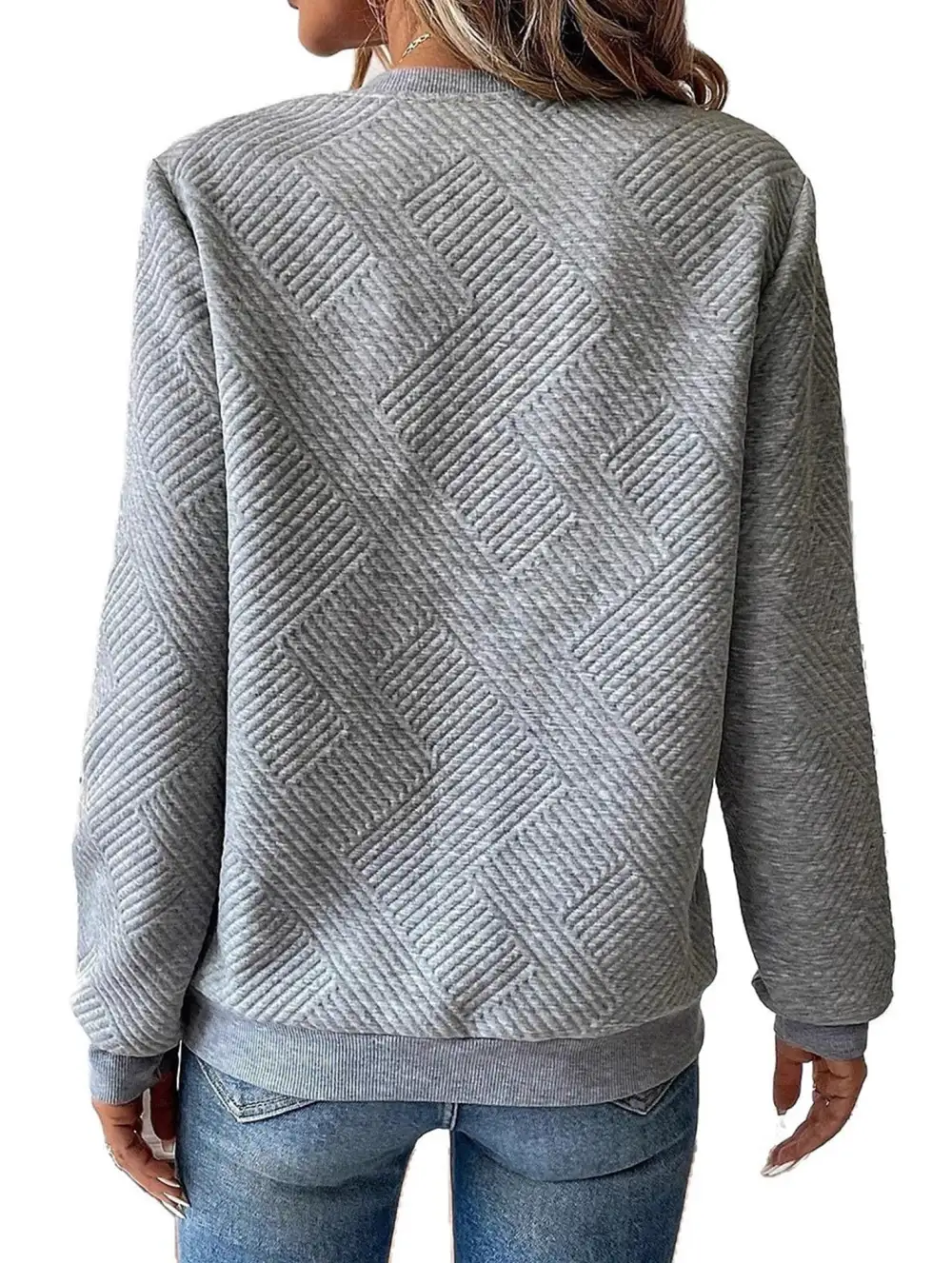 Knitted Zipper Long-Sleeved Sweatshirt