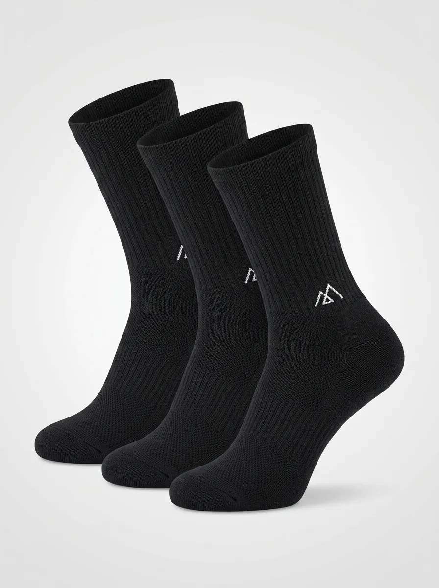Refined Men's Three-Pair Crew Socks