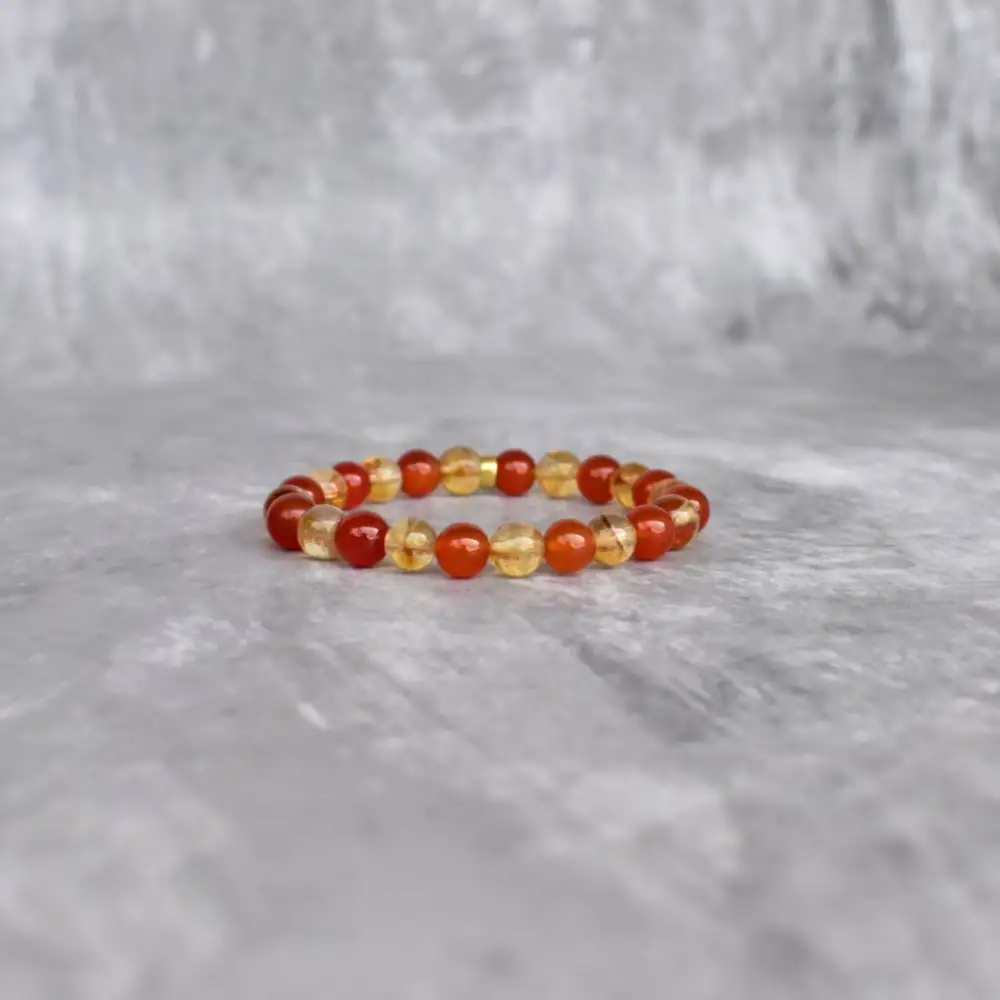Carnelian Citrine Bead Bracelet