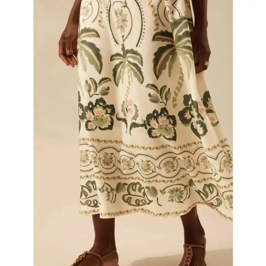 Palm V-Neck Midi Dress