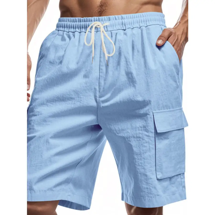 Men's Full Size Drawstring Shorts with Cargo Pockets Plus Size