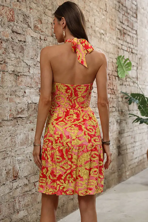 Halter Neck Sleeveless Casual Dress