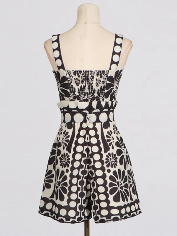 Niche Design Printed Lace Up Waist Accessory