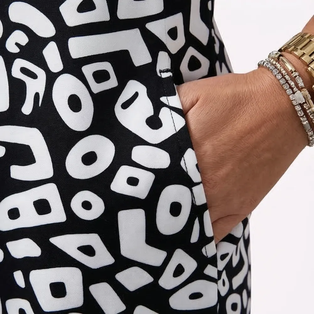 V Neck Printed Breezy Midi Dress