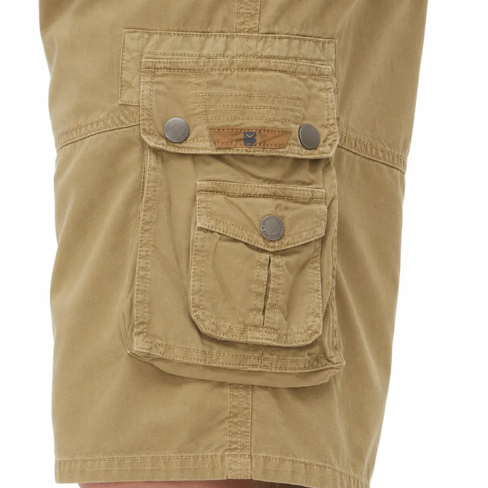 Men's Washed Twill 7-Length Multi-Pocket Cargo Capri Pants