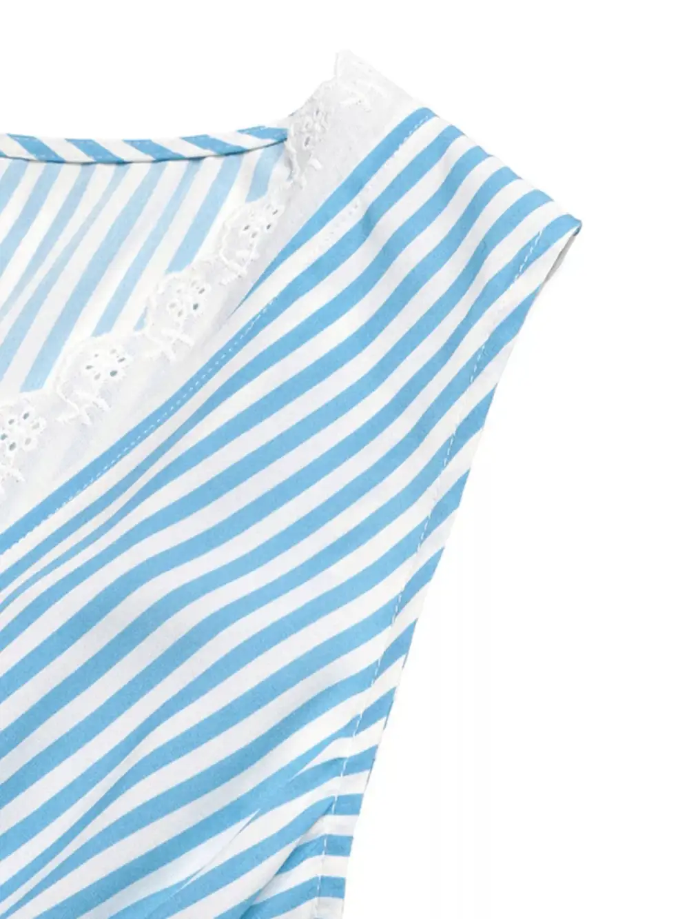 Striped Tiered Sleeveless Midi Dress