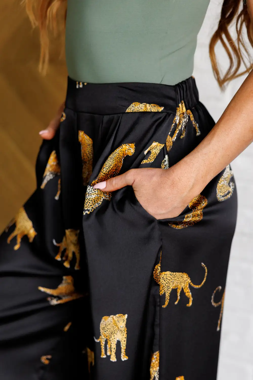 Legendary In Leopard Satin Wide Leg Pants