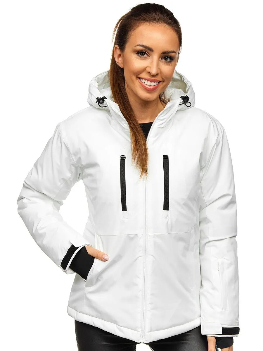 White women's winter ski jacket