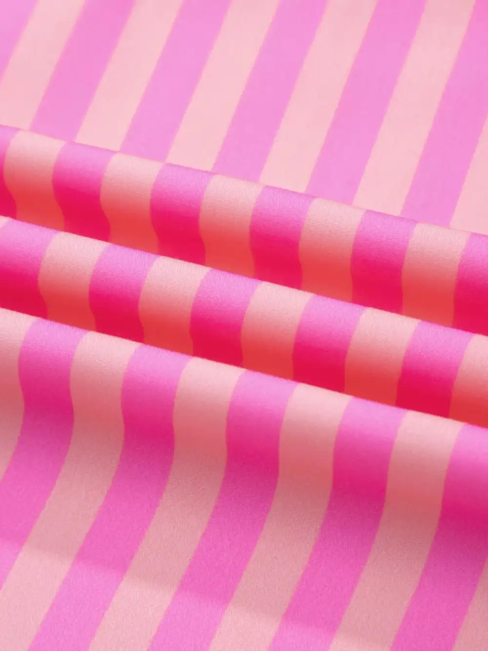 Stripe Split Neck Ruffled Blouse