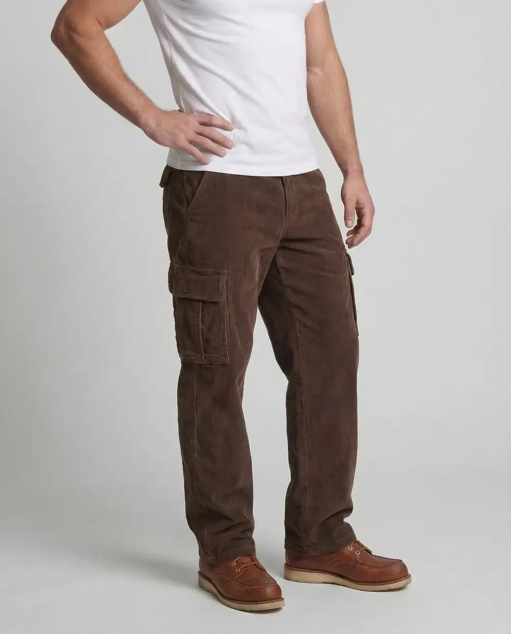 Men's Cord Cargo Pants Pockets