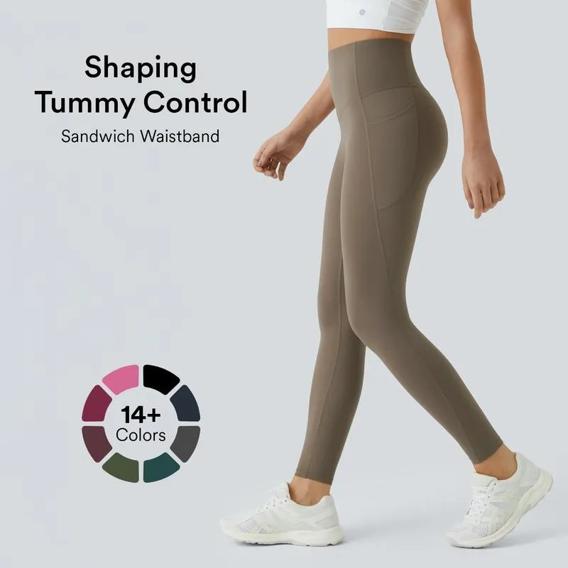High Waisted Tummy Control Side Pocket Shaping Training Leggings – 🔥 40% OFF Today Only!
