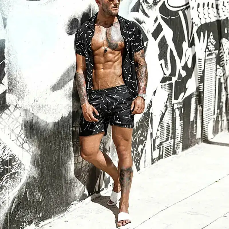 Button Up Shirt and Shorts Set