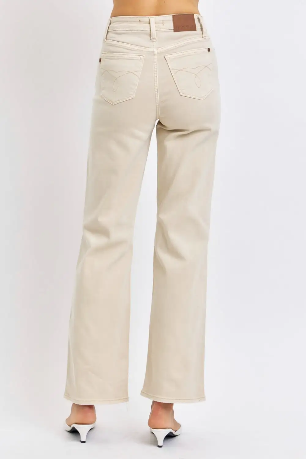 High Rise Distressed Wide Leg Jeans