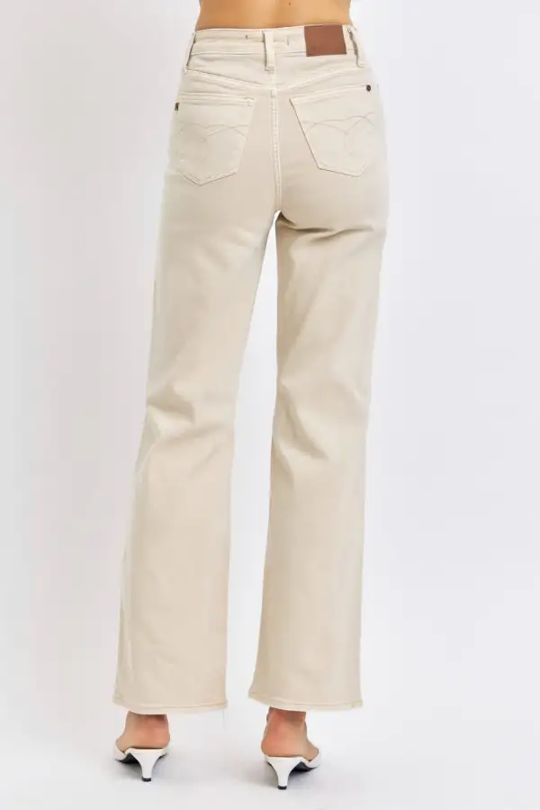 High Rise Distressed Wide Leg Jeans