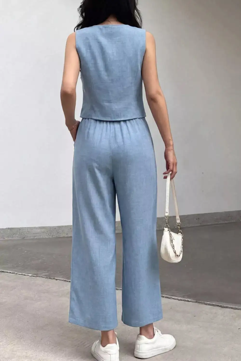 Easygoing Wide Leg Tie Jumpsuit