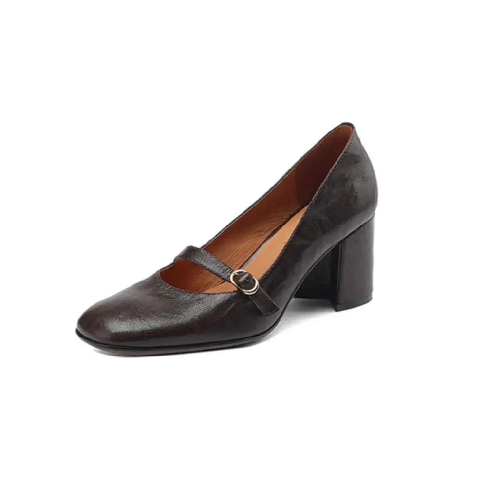 Low Heel Strap Heel Shoes