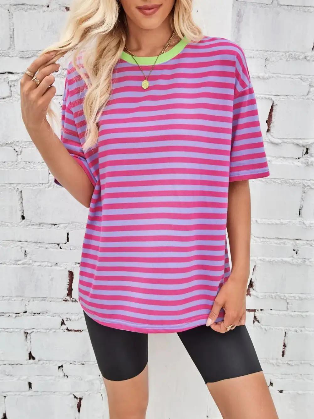 Striped Oversized Casual Tee