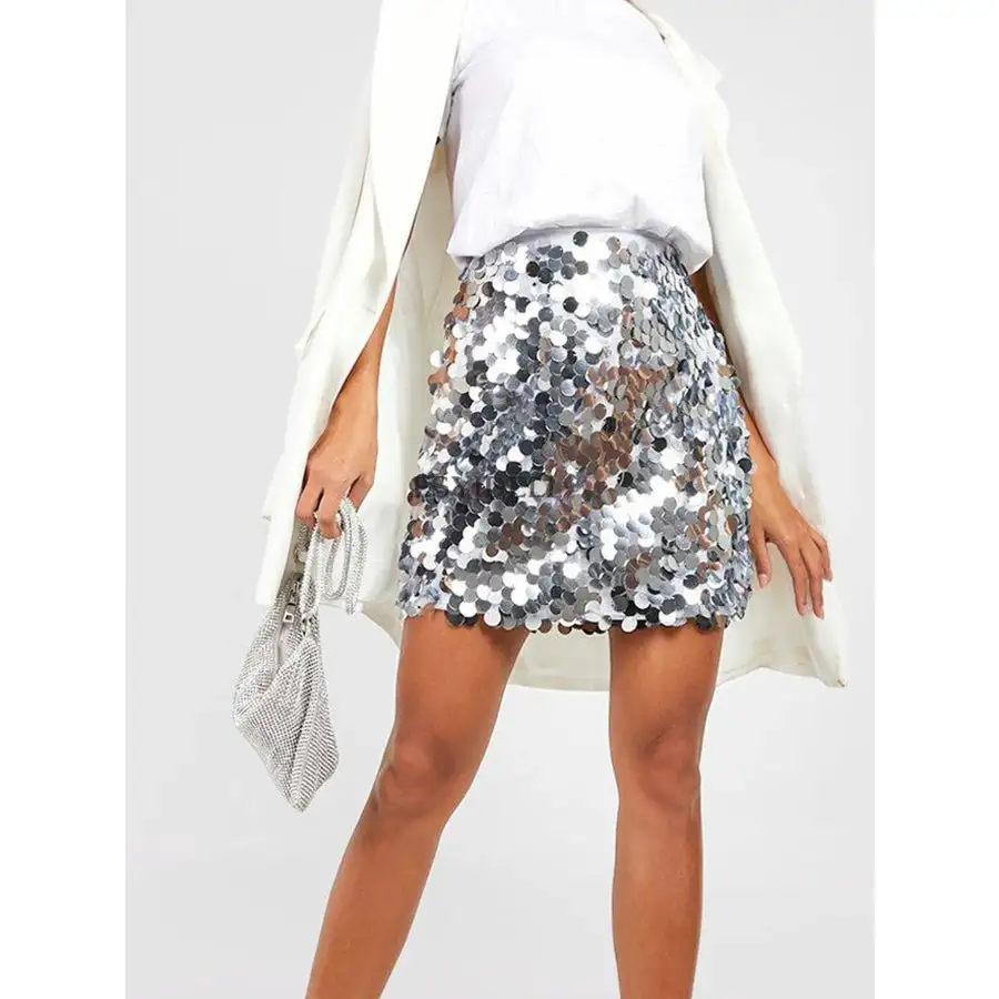 Simple Sequin Mini Skirt