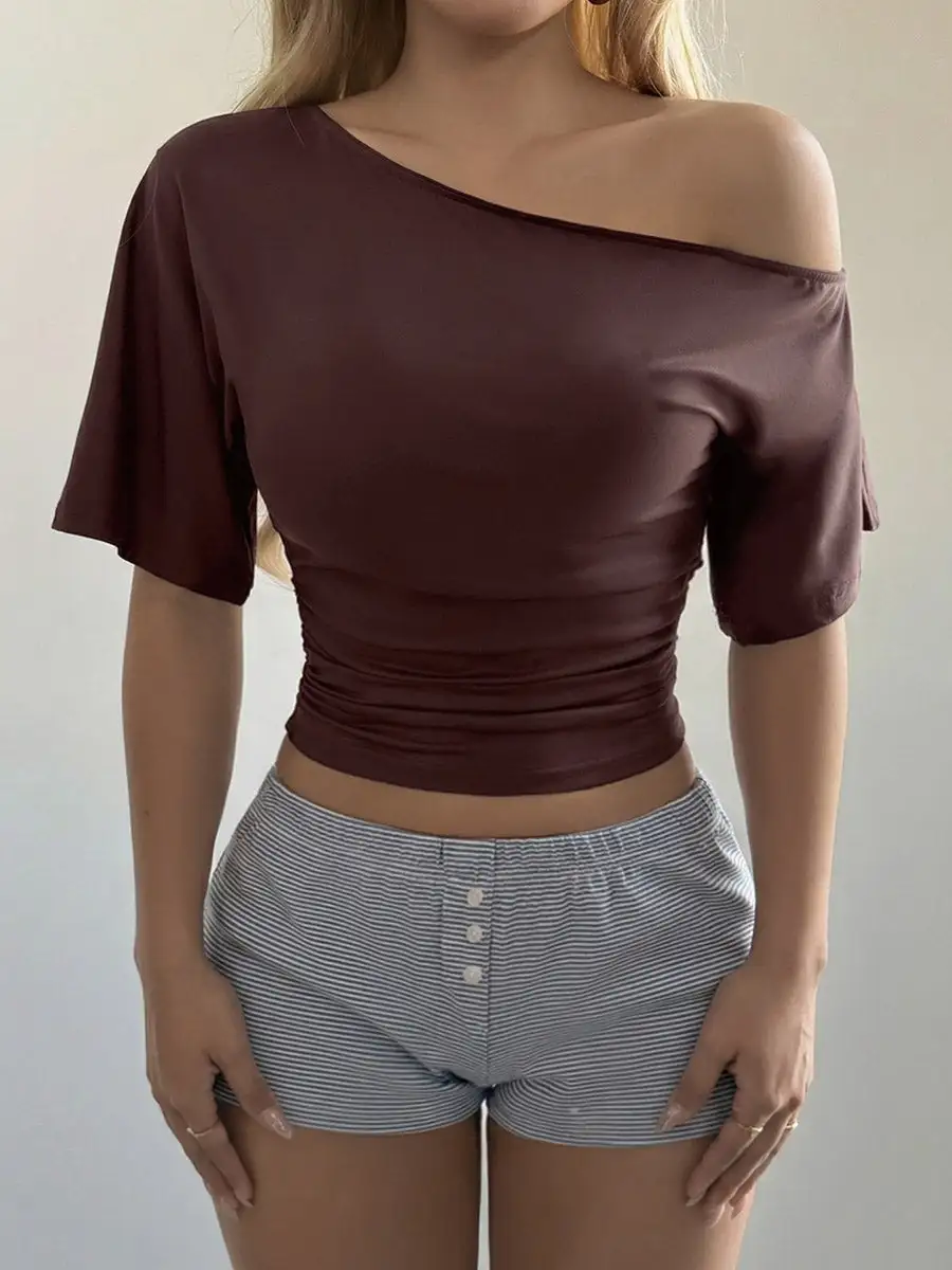Short Sleeve One Shoulder T-Shirt