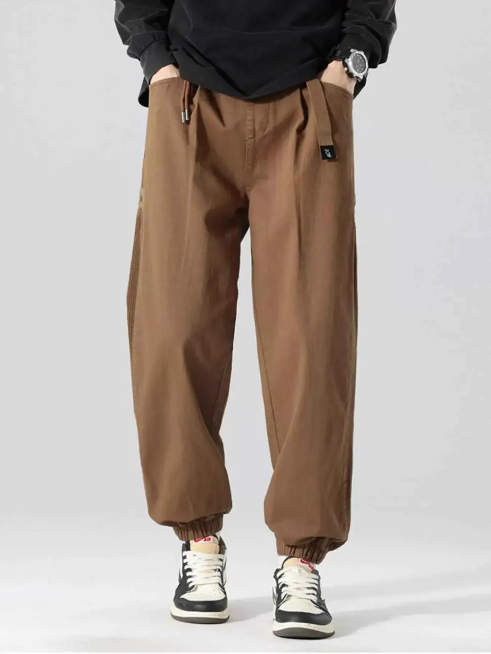 Drawstring Cargo Joggers with Pockets Pants