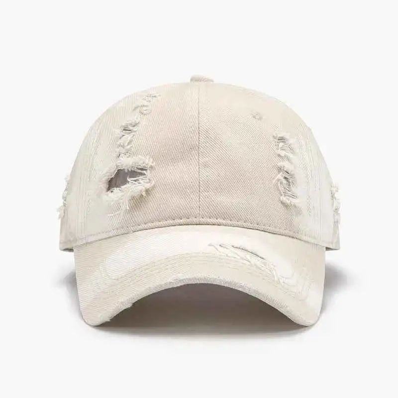 Distressed Adjustable Cotton Hat