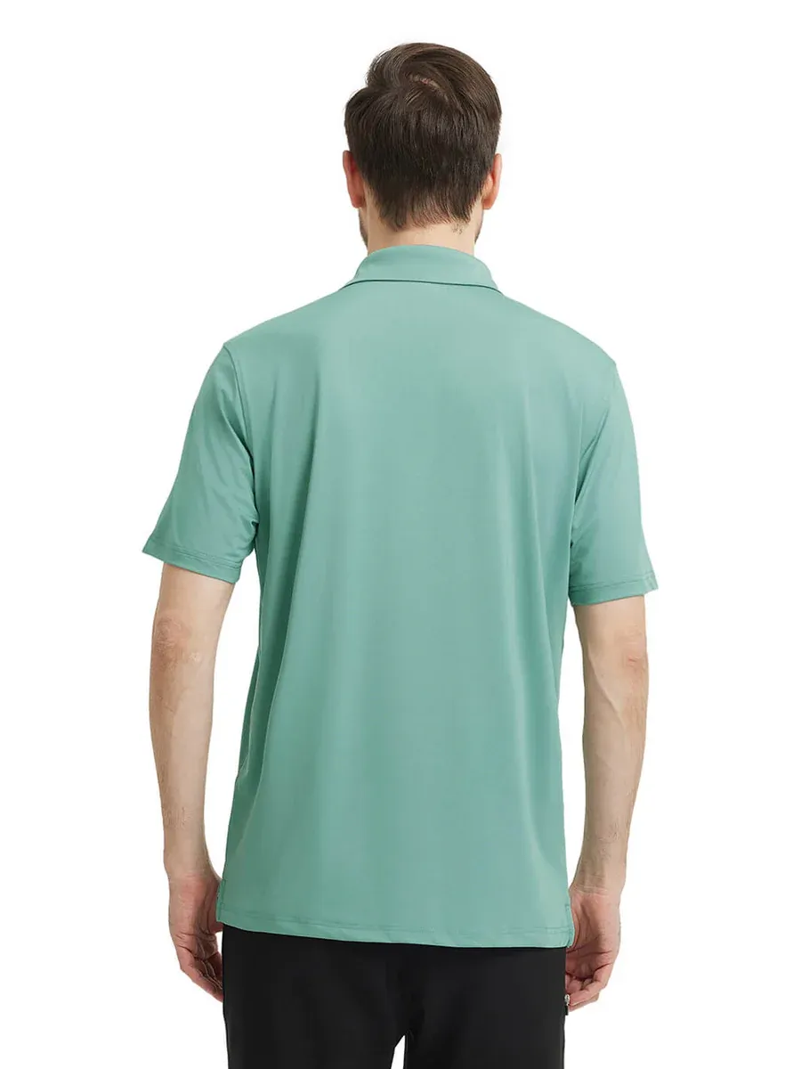 Men'S Designed Collared Solid Performance Polo