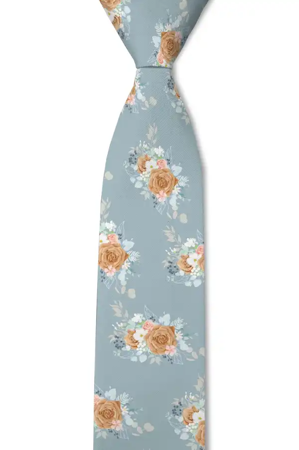 Polished Rose Floral Pattern Necktie