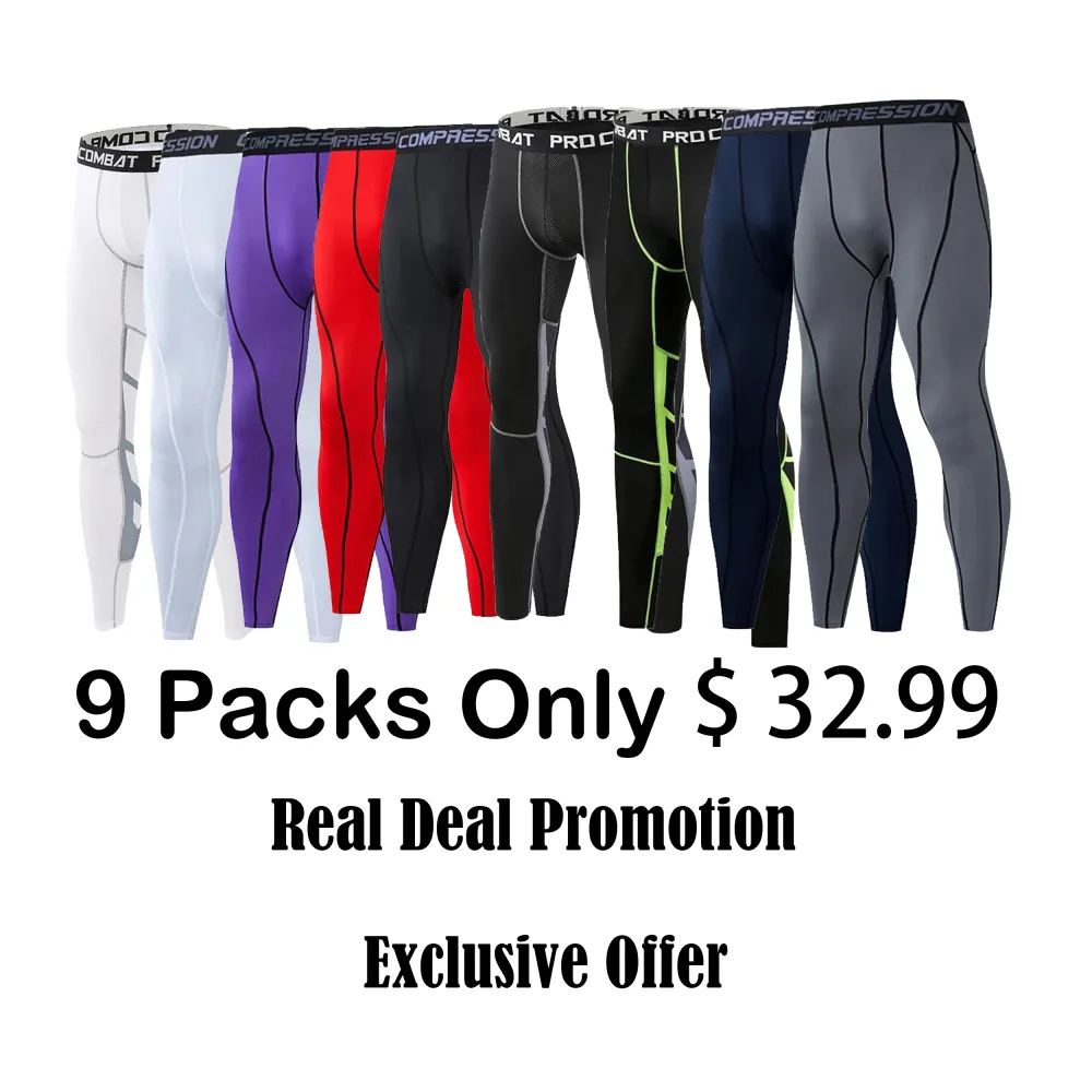 Men’s Compression Pants – High Elasticity Fitness Tights for Running, Cycling, Basketball, Soccer & Gym