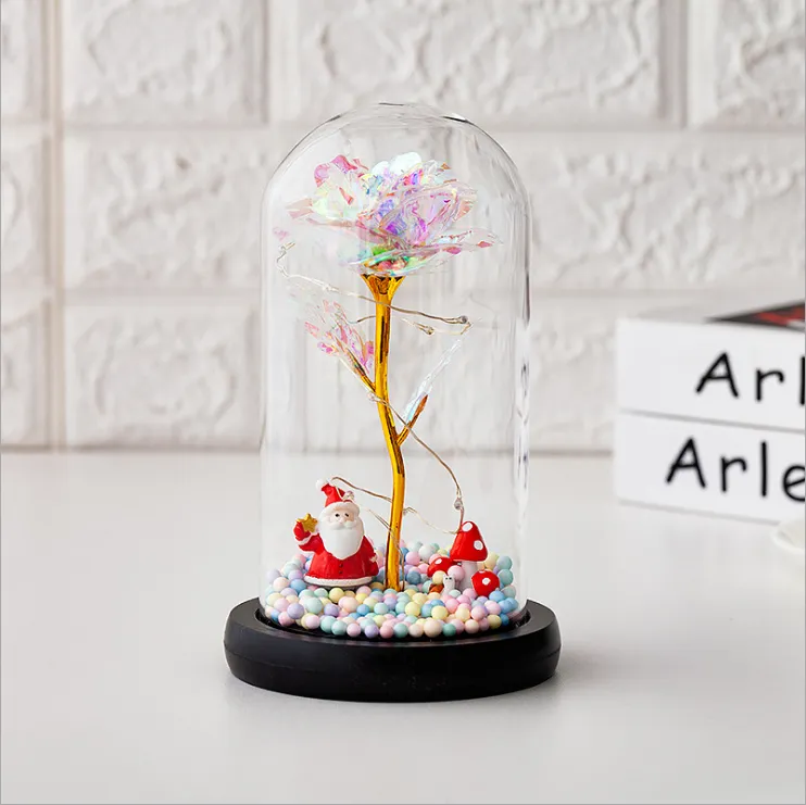 Rose in Glass Dome with LED Lights(🎉Big Sale - 50% Off + Buy Two Free Shipping)