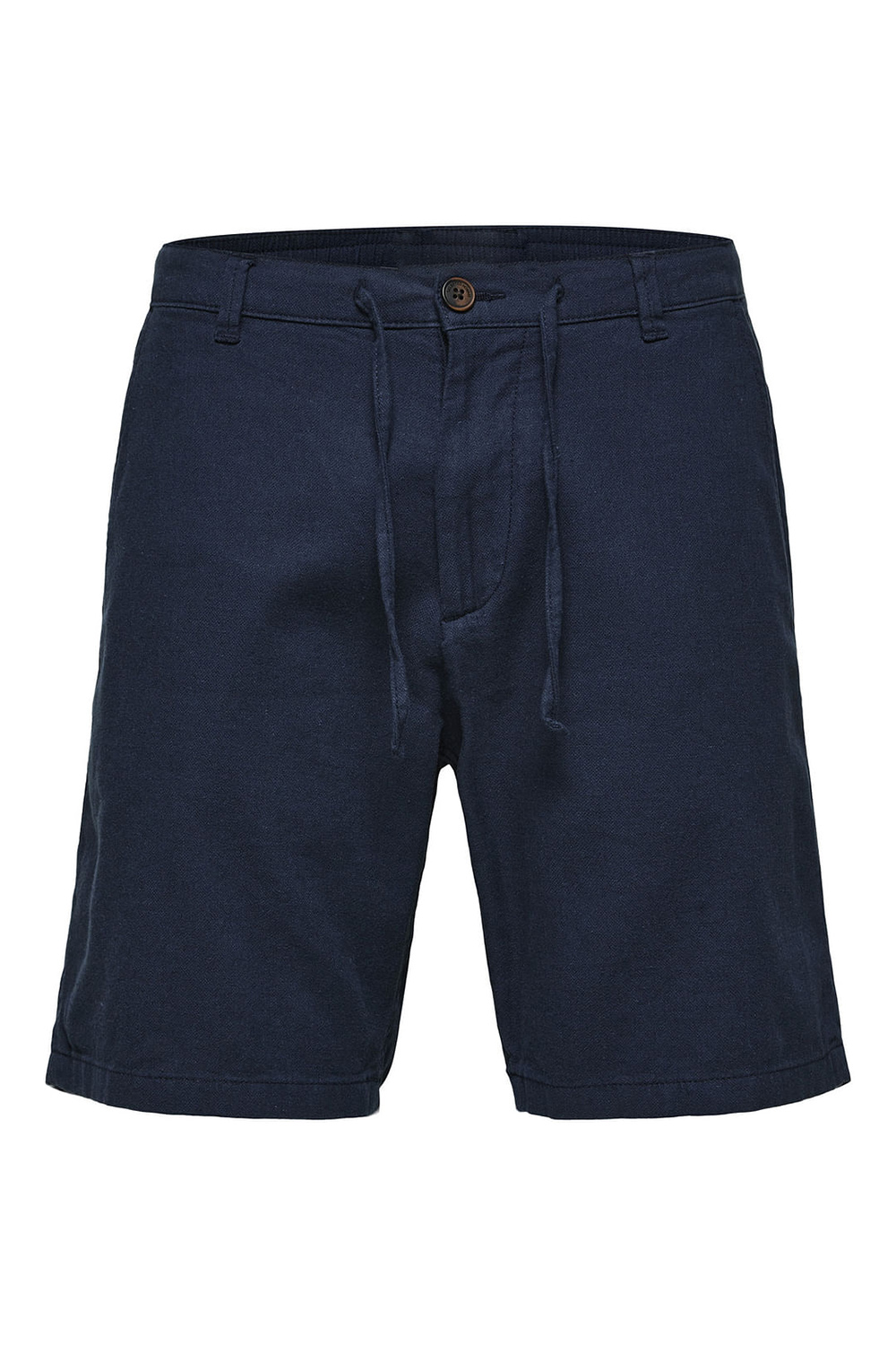 Black Mid Rise Linen Shorts