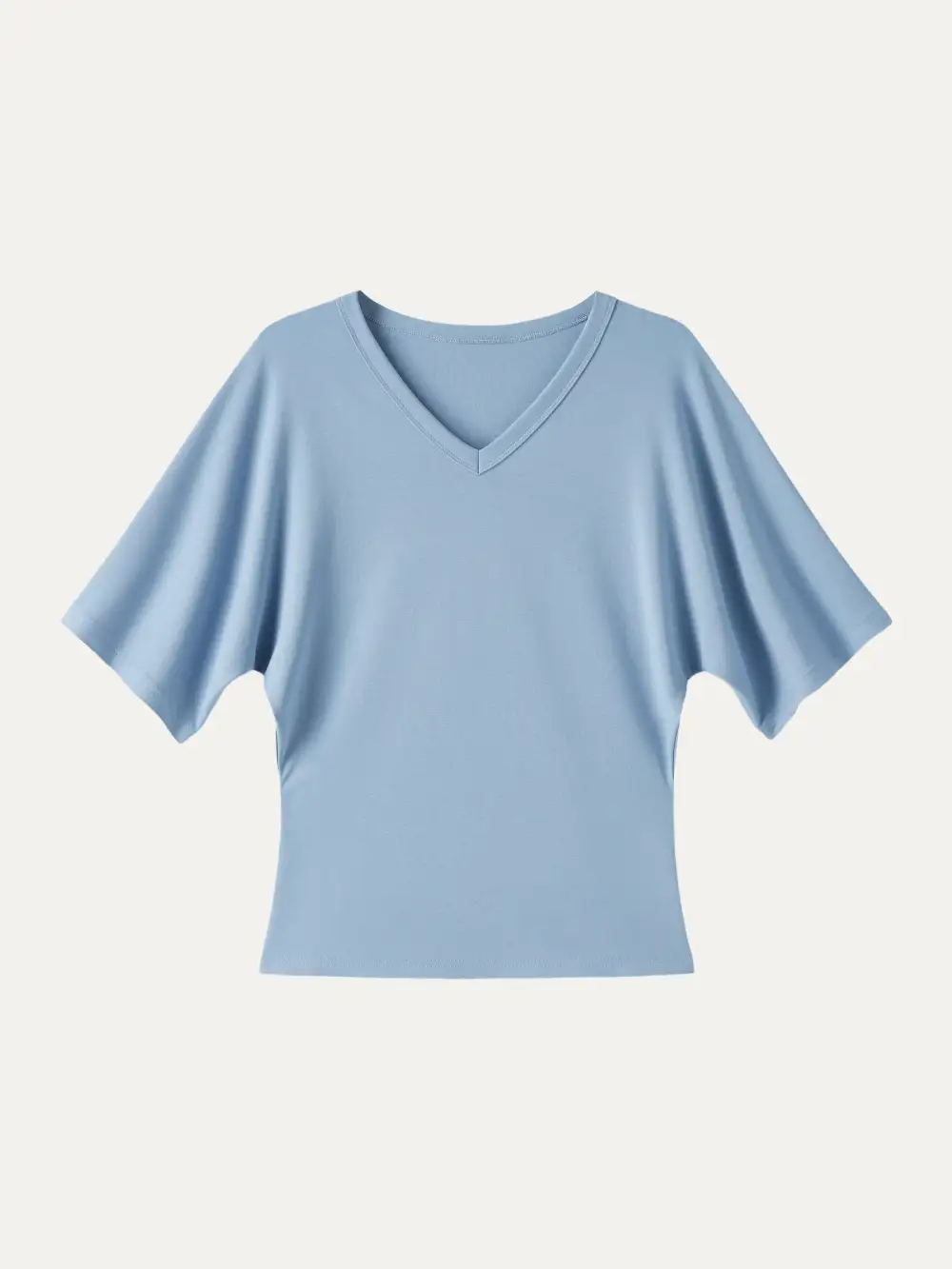 Viscose Cotton V-Neck Waist-Defining Summer Tee