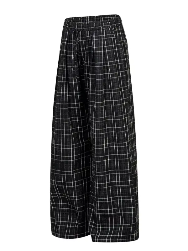 Men's Plaid Wide Leg Pants
