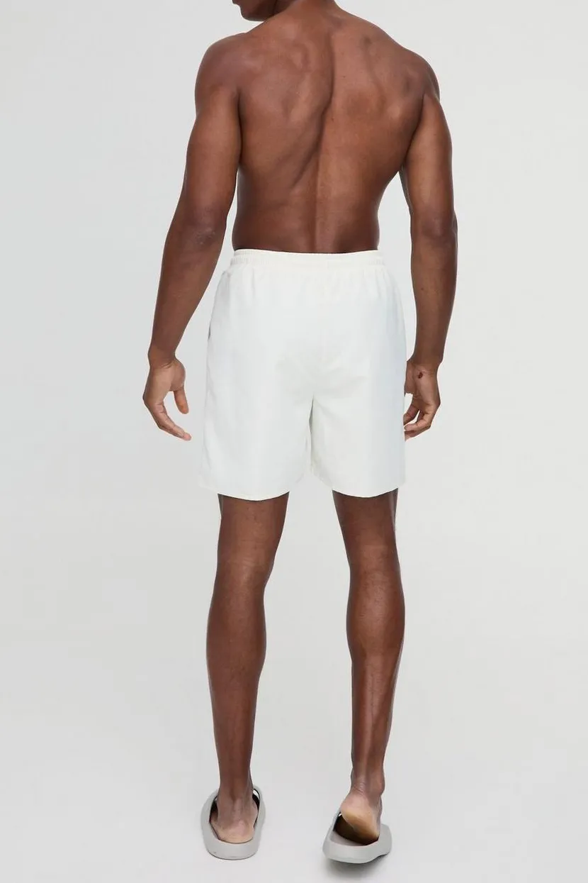 Daily 2 Pack Mid Length Swim Trunks in Ecru and Chocolate Casual Style