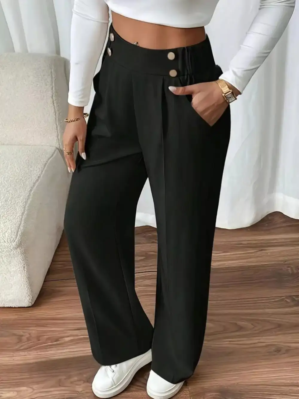Full Size High Waisted Wide Leg Pants Plus Size